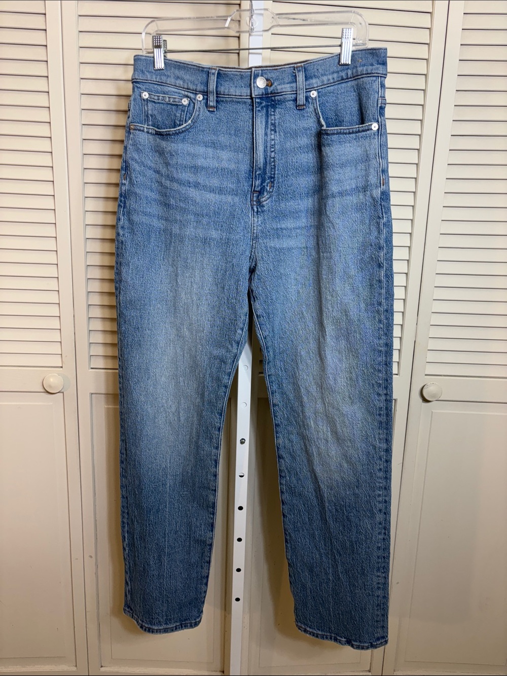 Madewell The '90s Straight Blue Rondell Wash Comfort Stretch Jean Size 30 - Picture 6 of 16
